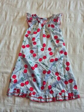 Carter's girl's size 3T nightgown light blue with cherry print VGUC